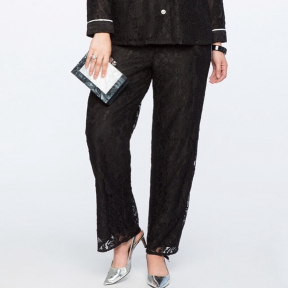Eloquii lace tuxedo pants black 16 NWT